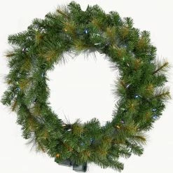 Fraser Hill Farm 60" Southern Peace Christmas Décor Wreath With Multi-Color LED Lights