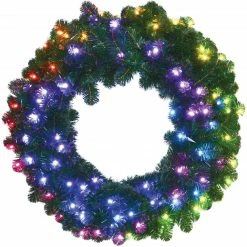 Fraser Hill Farm 36" Festive ALL-Season Wreath W/ Multi-Color RGB LED Lights, LeaveUP Lites APP