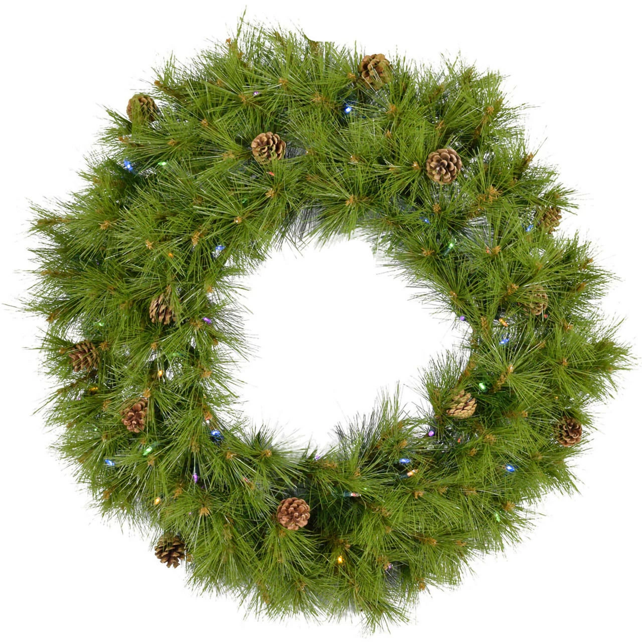 Fraser Hill Farm 60" Eastern Pine Green Christmas Décor Wreath W/ Multi-Color LED Lights 1 Fraser Hill Farm 60" Eastern Pine Green Christmas Décor Wreath W/ Multi-Color LED Lights