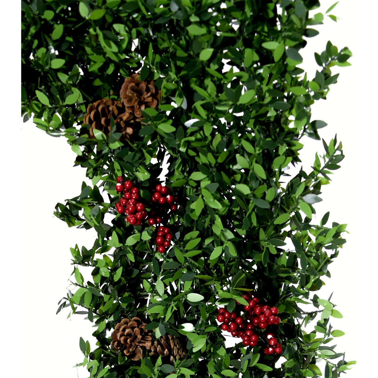 Fraser Hill Farm 48" Evergreen Berry Green Oversized Square Wreath W/ Pine Cones And Berries 2 Fraser Hill Farm 48" Evergreen Berry Green Oversized Square Wreath W/ Pine Cones And Berries - Image 2